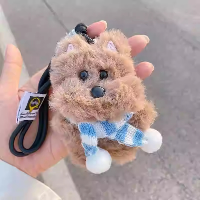 Nuevo lindo West Highland puppy peluche muñeca llavero super lindo pareja muñeca colgante bolsa colgante
