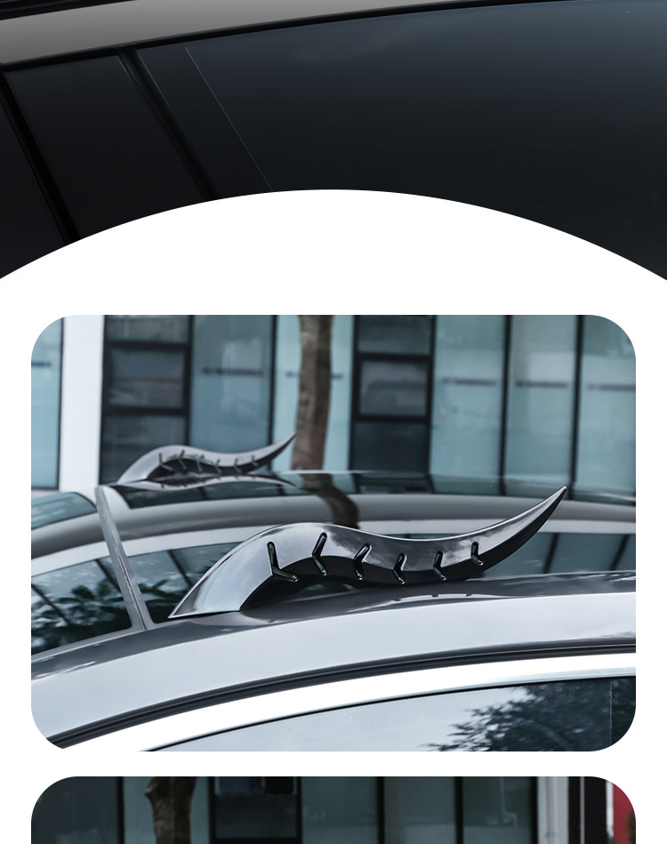New Domineering Dragon Horn Car Exterior Decoration Arc Light Speed Type Vortex Fin Car Universal Creative Car Modification Accessories