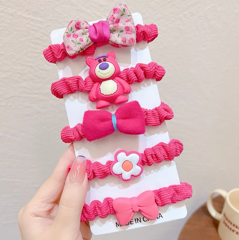 Otoño e invierno leche café flor pelo cuerda pelo banda chica lindo tocado niños pelo cuerda alta elástica lazo banda de goma del pelo