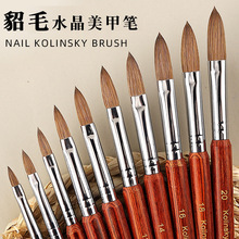 跨境供应红木杆貂毛美甲笔Kolinsky nail brush美甲水晶雕花笔