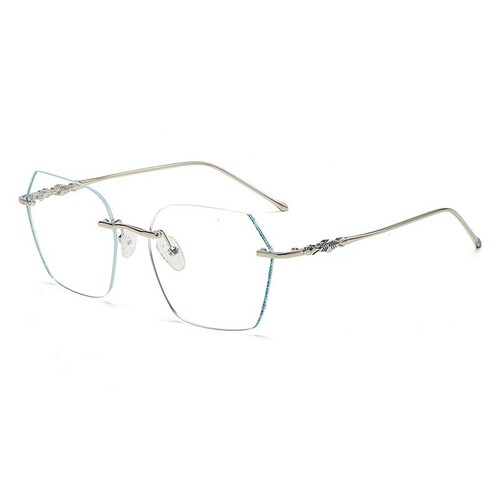 New Frameless Anti-Blue Light Glasses Internet Celebrity Live Broadcast Frame Flat Light Glasses Myopia No Makeup Selfie Myopia Glasses for Women