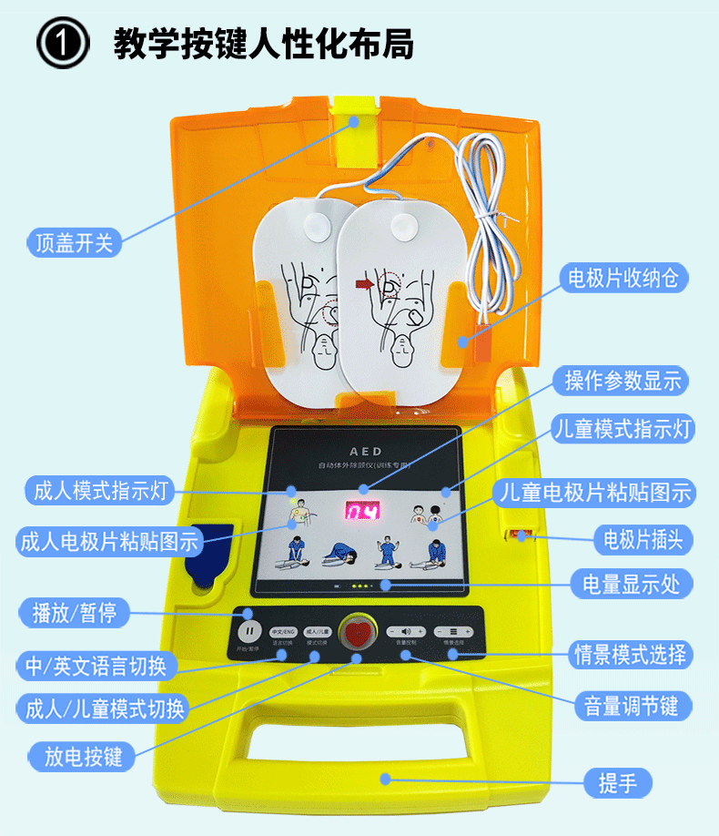 AED自动体外除颤仪(训练用） AED模拟除颤仪 教学培训用品-阿里巴巴