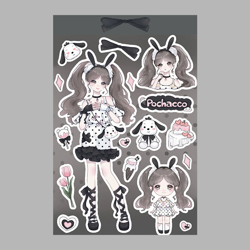 Оригинальный Kuromi Merlotya Yugou Dog антропоморфные наклейки Curva Guru Patch Paper Curgey Handbook наклейка