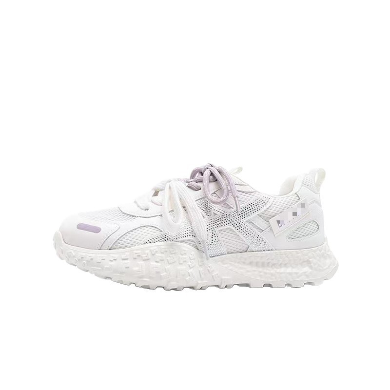 Zapatos de entrenamiento transpirables de malla explosiva de verano de 2026 nuevos zapatos de mujer con suela gruesa aumentada zapatos deportivos casuales