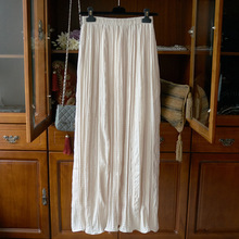 衣录仙美松弛感自带造型特种机波浪褶皱肌理松紧腰半裙一件代发