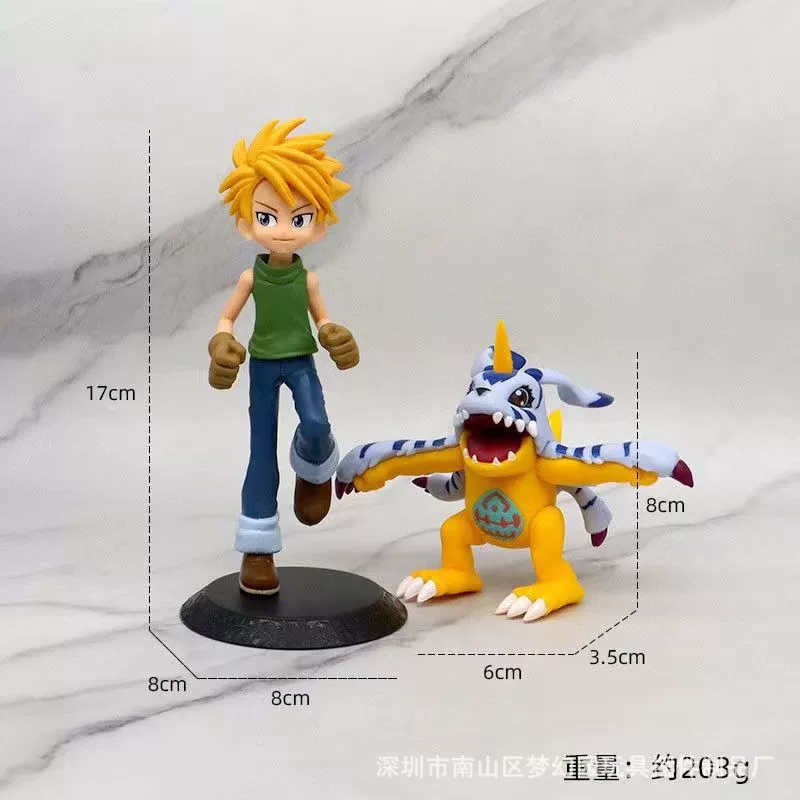Набор фигурок аниме Digimon Yagami Taichi Agumon Gabumon, настольная кукла, декоративные украшения