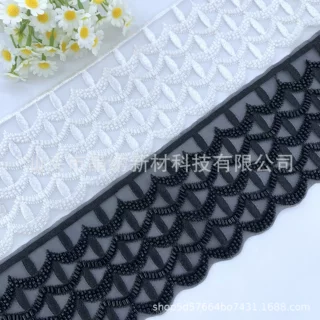 刺绣花边水溶珠绣珠子绣中东袍子luxury  embroidery bead lace