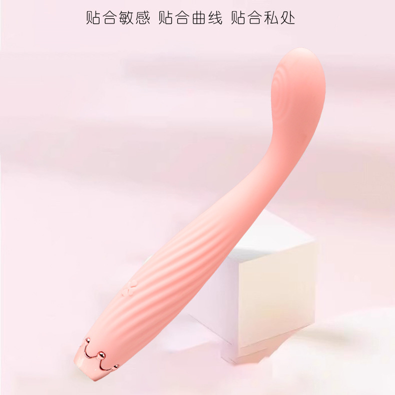 G-Spot Stimulation Pen Vibrator, Silicone Curved Tip, Button Control, Pink — detail image 15
