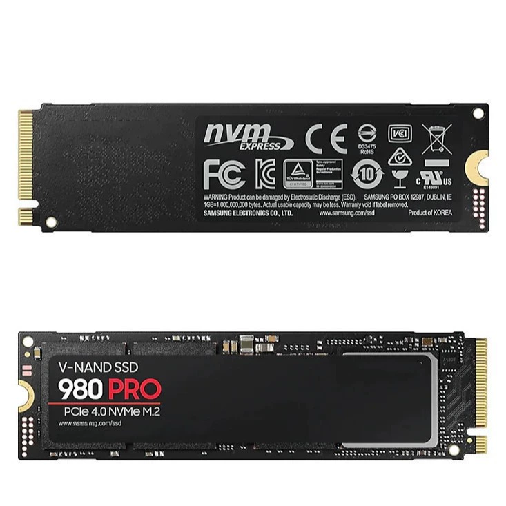 NVMe M.2 SSD 980 Pro, PCIe 4.0 высокоскоростной, емкости 1ТБ/2ТБ/4ТБ (скорость чтения 7,450 МБ/с)