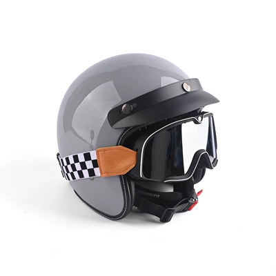 Motosiklet kaskı (dəbilqə) | Helmet - cool-gray-large-frame-free-w-brown-mirror-hat-brim-face-towel-s