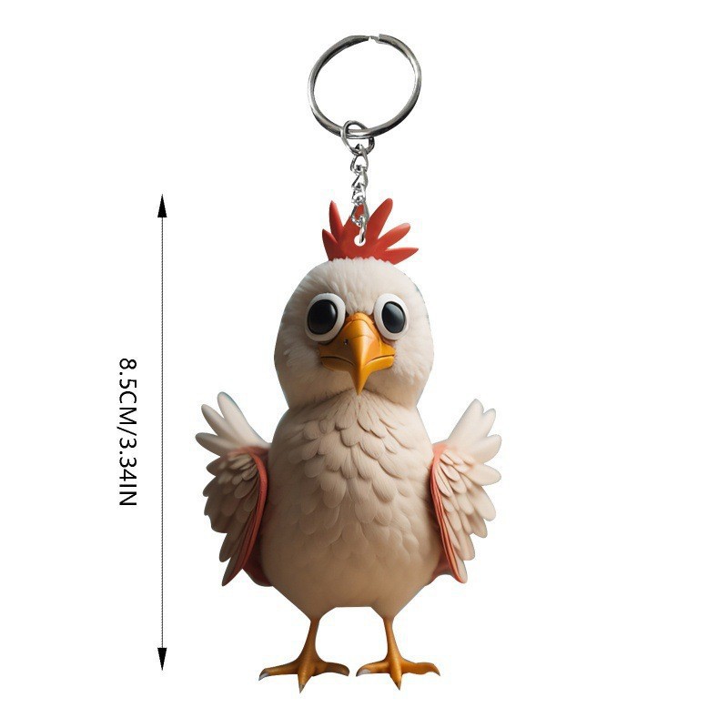 Nuevos productos transfronterizos de dibujos animados de Navidad pollo llavero colgante llavero accesorios mochila llavero regalo de cumpleaños