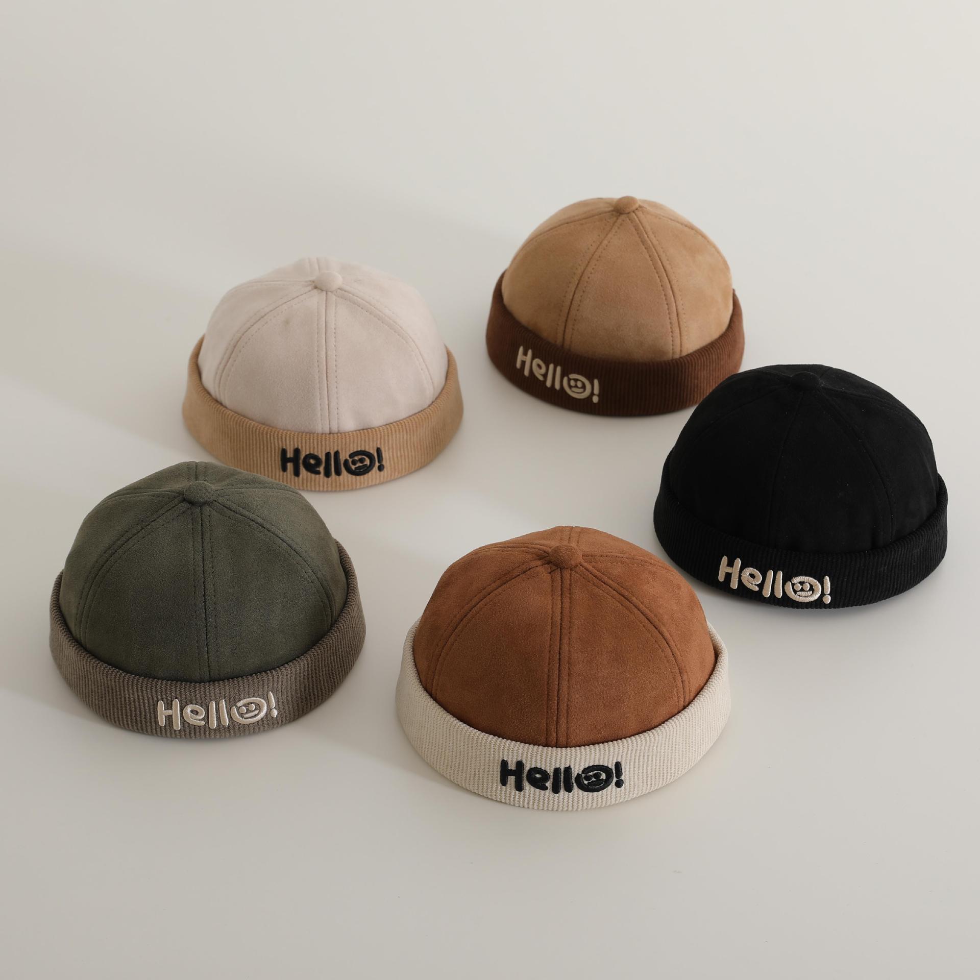 Hello Tide Baby Sombrero Primavera y Otoño Baby Sombrero Principal Sombrero de Peel de Melón para Niños Sombrero de Protección Solar