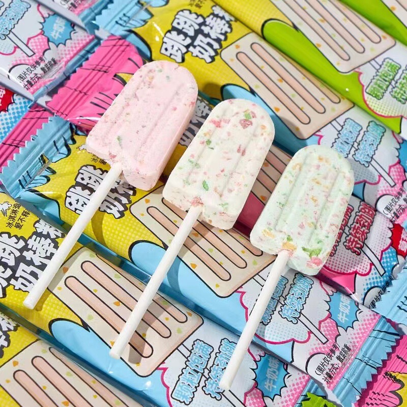 Ice cream jumping milk Popsicle ice cream mixed fruit flavor children's tablet sugar Net red high-looking candy snack Ice cream jumping milk Popsicle ice cream mixed fruit flavor children's tablet sugar Net red high-looking candy snack