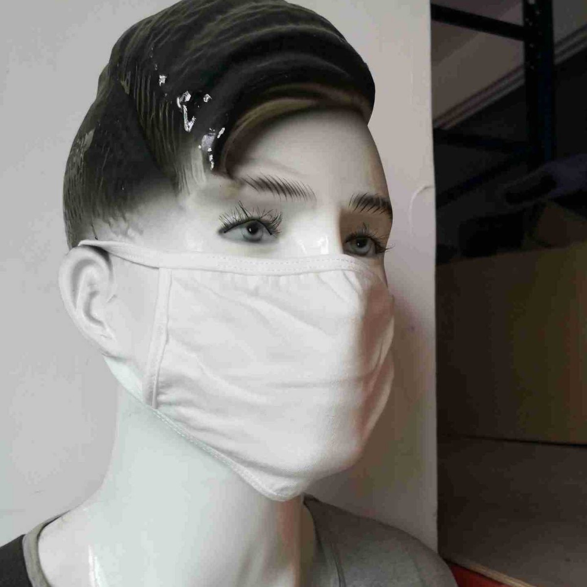 大批量双层纯棉口罩黑色白色透气防尘棉布可重复水洗耐用防护面罩