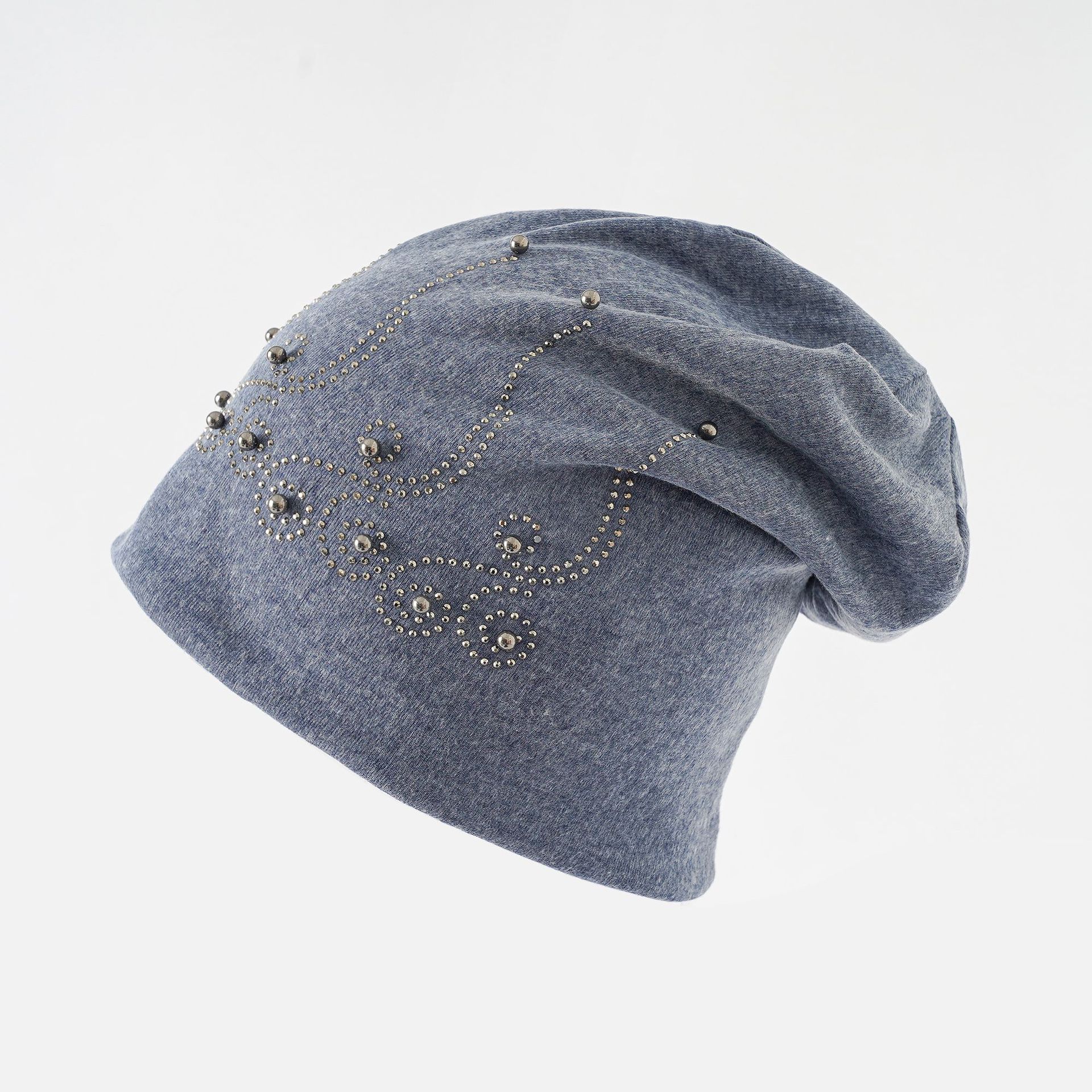 Europeo y americano de primavera y otoño invierno de los hombres y mujeres de doble capa de perlas de diamantes de imitación sombrero caliente fino pelo casual