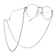 欧美跨境眼镜链绳 时尚简约满钻眼镜链 防掉金属眼镜链