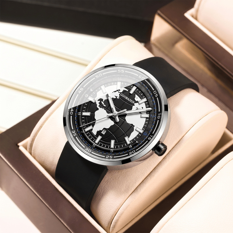 Guberson's New Ultra-Thin Waterproof Luminous Men's Watch Calendar Quartz Watch Foreign Trade Cross-Border Hot-Selling Wholesale Watch