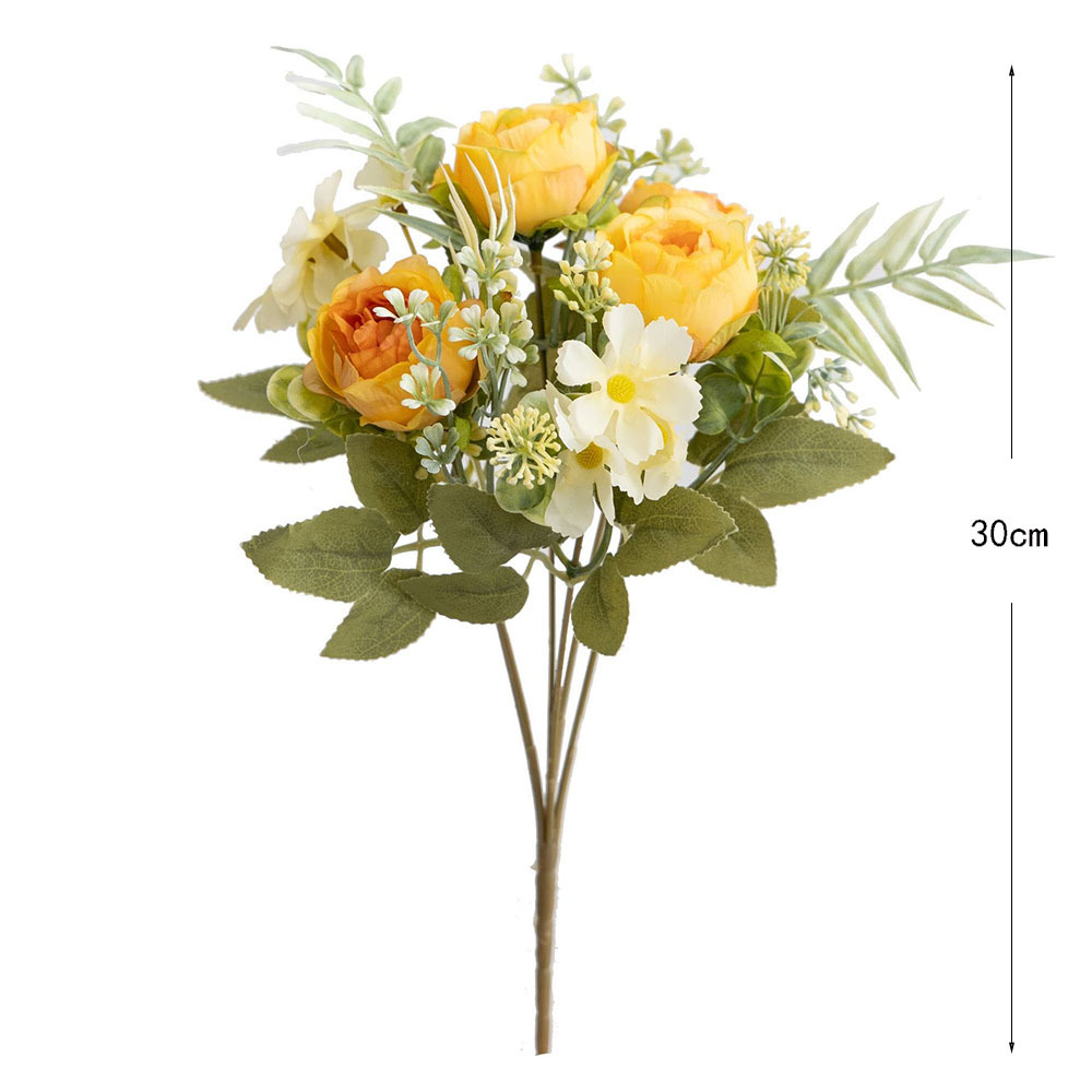 hand held artificial flowers peony buds artificial bouquets artificial green plants artificial flowers home plastic decorative ornaments_voghion.com
