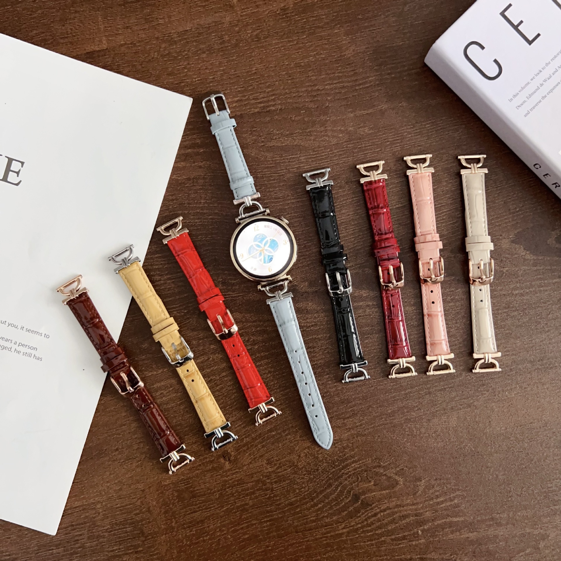 Suitable for Huawei watchgt5 Watch Strap Glide Crocodile GT4 Women's Strap GT3/2PRO Genuine Leather