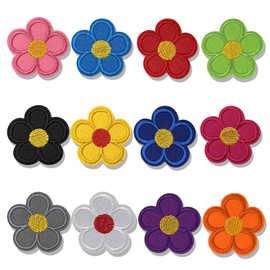 电脑刺绣可爱多色太阳花布贴DIY鞋帽包头饰童装装饰补丁服装辅料