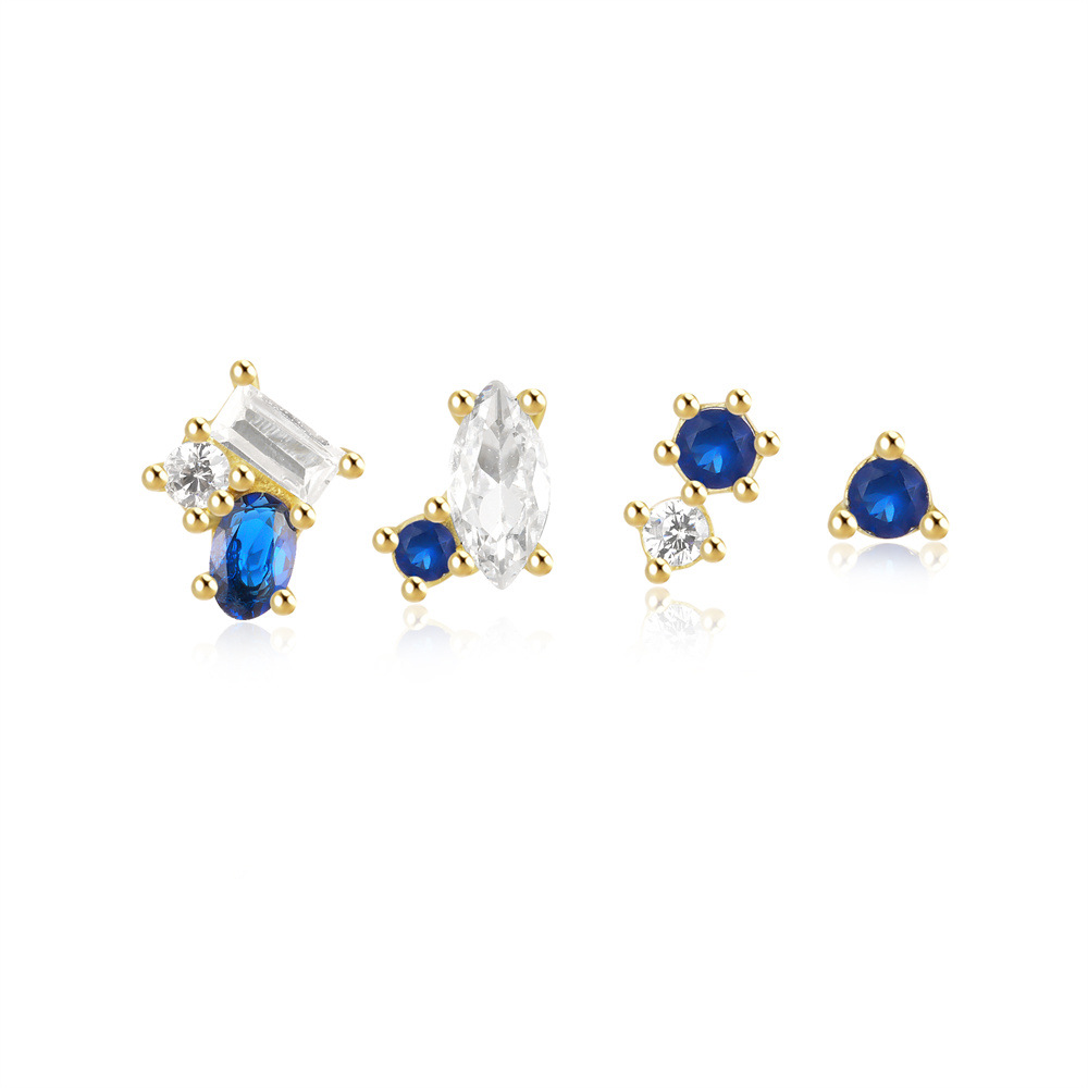 1g Weight 925 Sterling Silver Ear Needle Material Ear Studs Classification 4 Pieces Set Quantity Daily, Date Occasion 925 Sterling Silver Material Geometric Pattern Women's Gender Plating Design Simple Style, Classic Style Style 4 Pieces Set 925 Sterling Silver Geometric Ear Studs 20