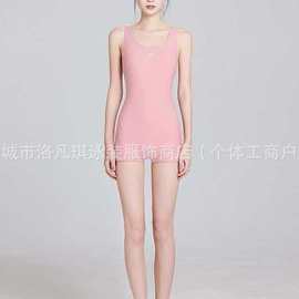 泳衣女款2025新款爆款竞速连体平角裤游泳馆专用女士泡温泉游泳衣