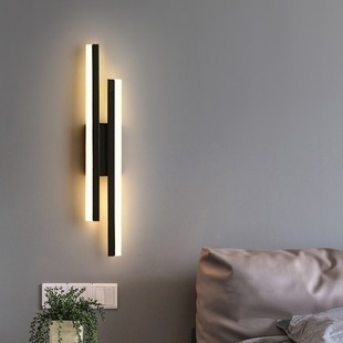 Customized Long Wall Lamp Modern Scandinavian Accessible Luxury Hanging Wire Bedside Lamp Decorative Lamp Background Wall Gold Black Light Source No