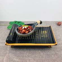 创意酒店用品会所意境融合菜盘竹简餐具农家特色饭店个性餐厅套盘