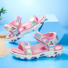 严选电子发光童鞋夏季女童轻盈透气凉鞋儿童闪灯亮灯鞋公主鞋批发