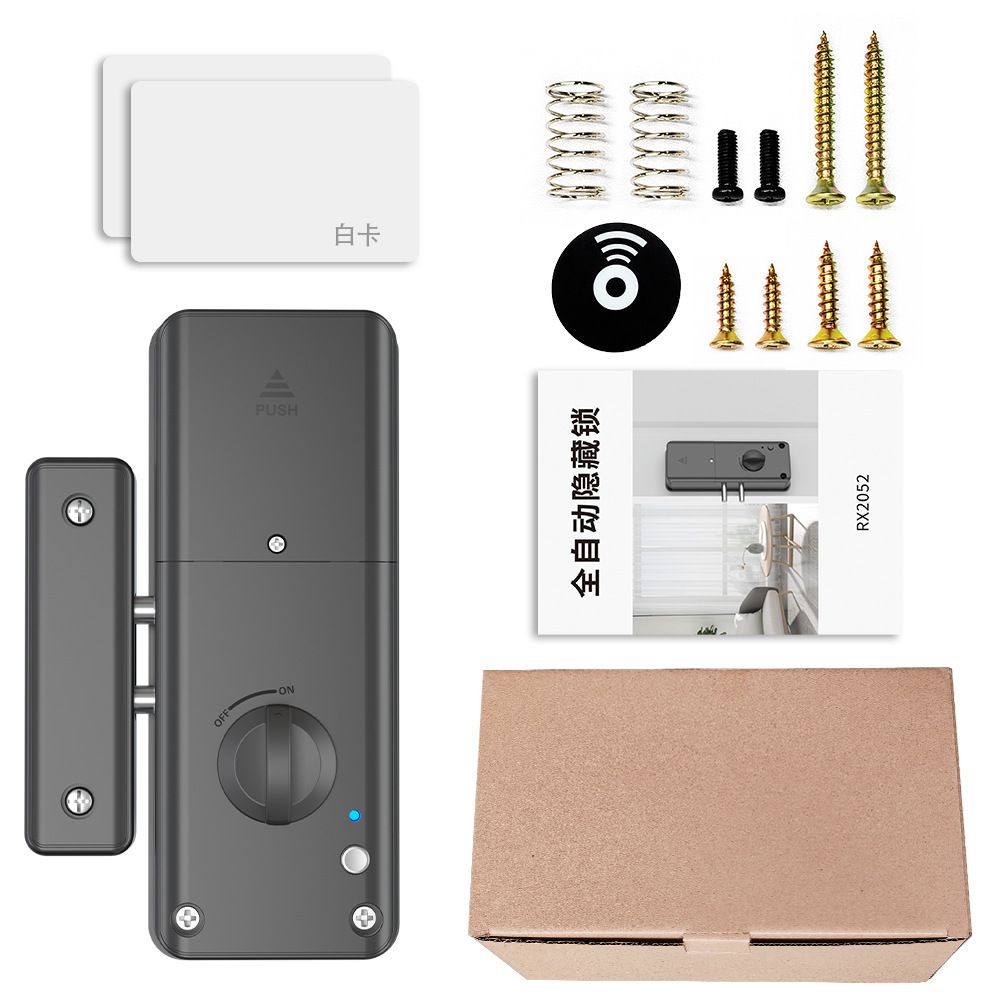 Tuya cerradura de puerta invisible puerta de madera interior sin perforación cerradura electrónica TT Bluetooth WeChat applet bloqueo de pase bloqueo de tarjeta de crédito