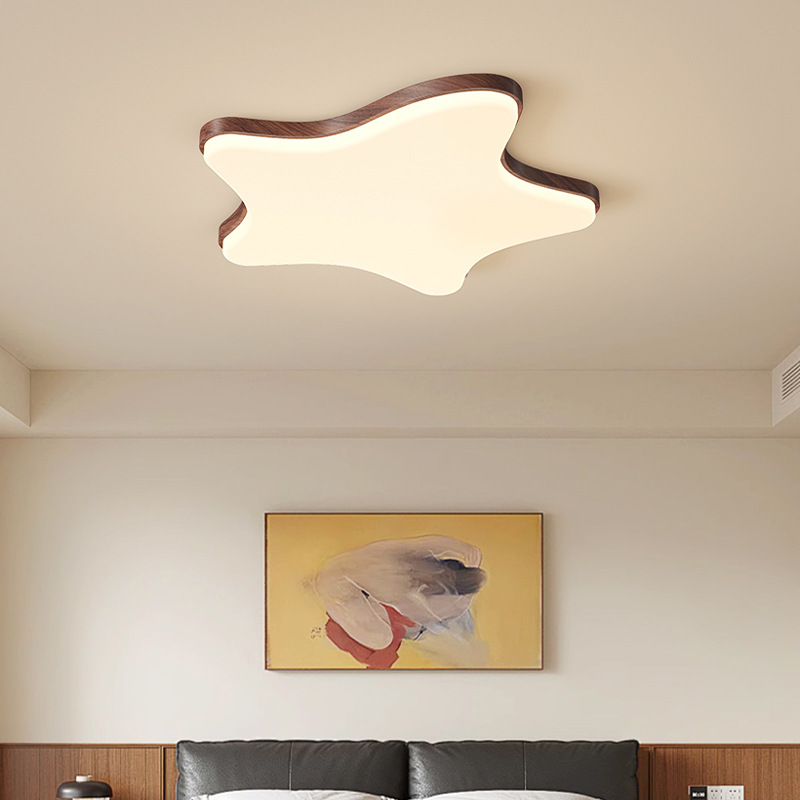 [Seleccionado] Lámpara de techo estrella Lámpara de habitación de estilo antiguo francés Lámpara de nogal de diseño de personalidad romántica y cálida