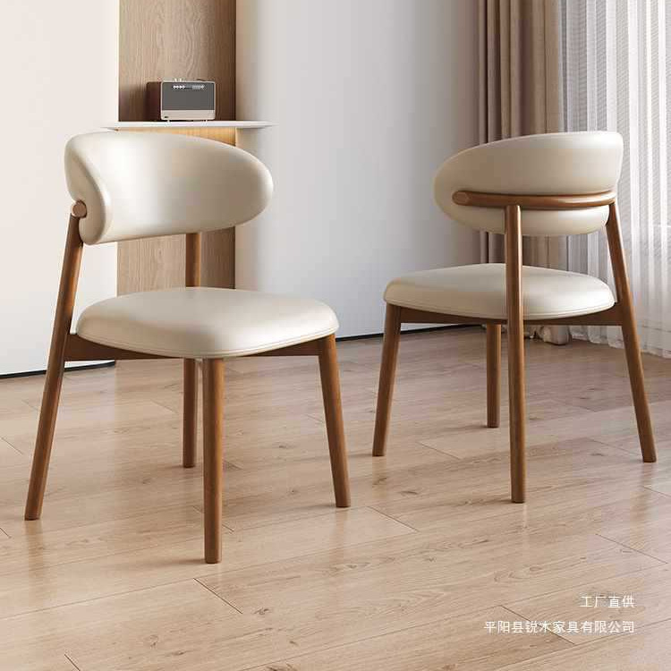 Solid Wood Dining Chair for Home Hotel Restaurant Light Luxury Backrest Chair Modern Simple Designer Dining Table Chair