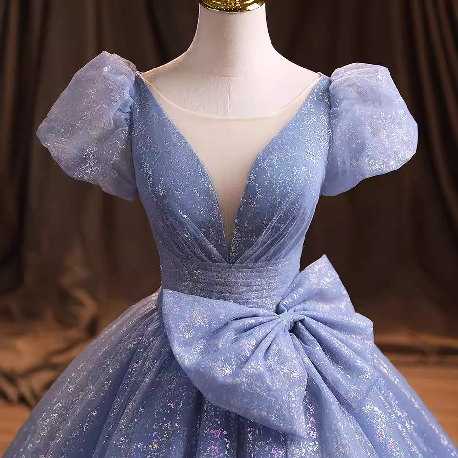 Vestido de noche para banquete, novedad de verano 2026, azul elegante, para examen de actuación vocal, actuación en solista, reunión anual, vestido de anfitriona para mujer