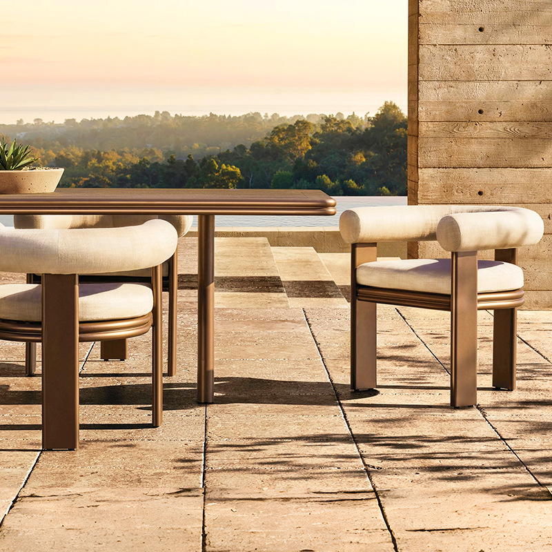 Mesa y silla de teca al aire libre Villa Jardín Hotel Sala de sol hace viejos muebles de ocio a prueba de agua y protección solar