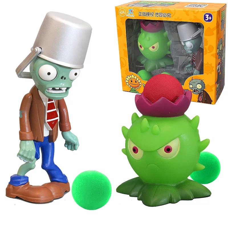 Juguetes de Plantas contra Zombis, juego completo de goma suave, lanzador de guisantes, juego para niños, regalo para niños, figuras
