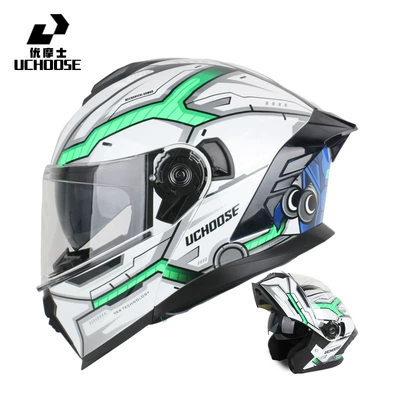 Helmets for Men and Women, Motosiklet kaskı (dəbilqə) - mecha-green-s