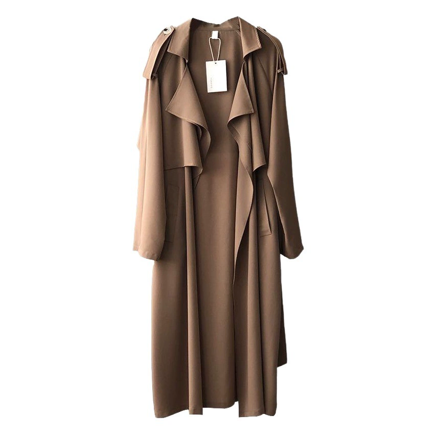 Модная длинная ветровка Yan Shuang для женщин, осенняя новая свободная верхняя одежда в британском стиле в стиле ретро для женщин 0965