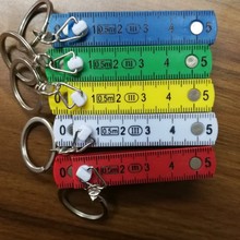 跨境0.5米钥匙扣折尺 ABS木工尺 folding ruler 折叠尺十折塑料尺