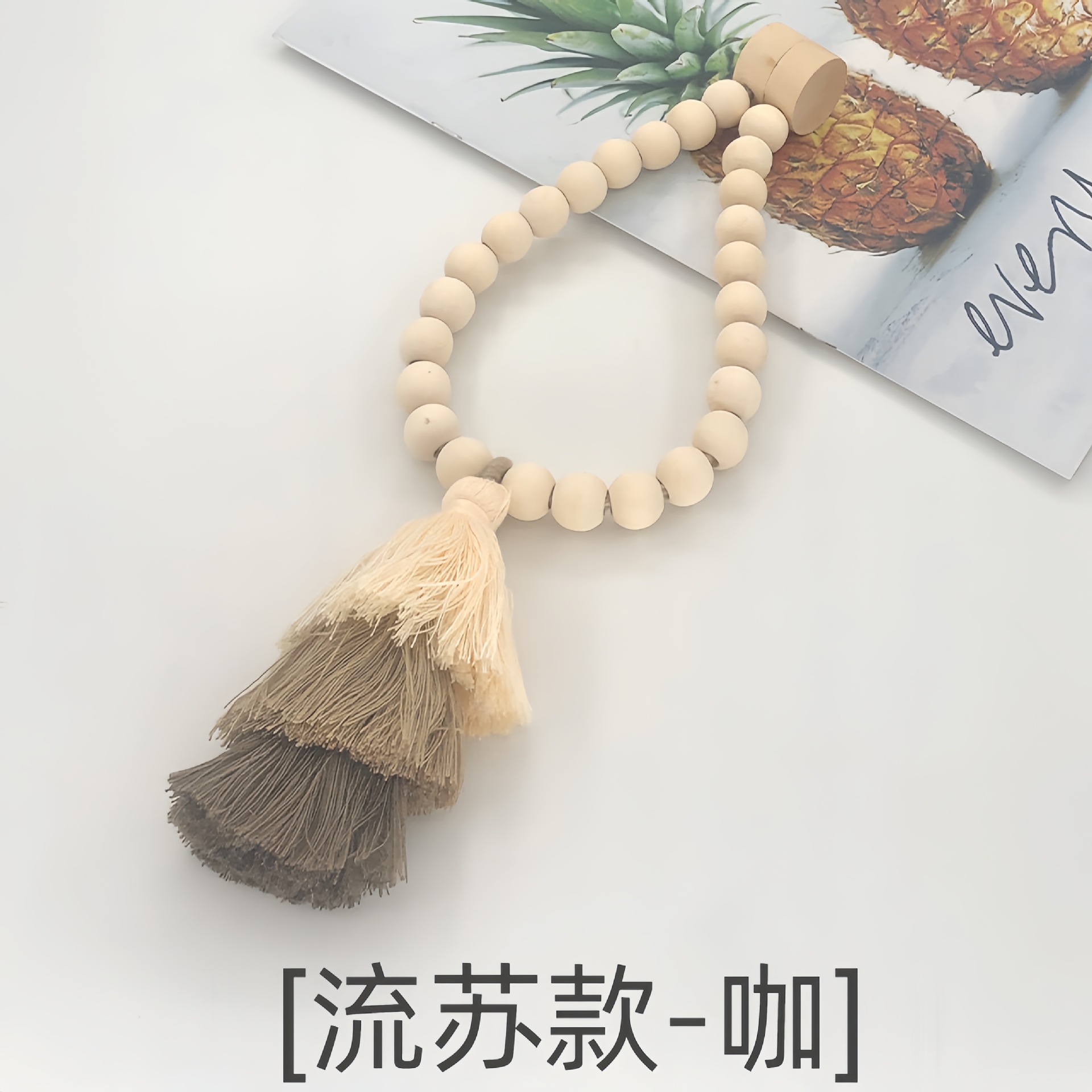 Nuevo correa de cortina de perlas de madera de tres capas de botón de cortina de fijación de cortina de absorción de cortina de fijación de cortina corda de cortina decoración sin agujeros perforados