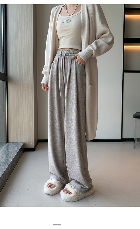 糯米裤女秋冬2025新款加绒小个子显瘦直筒休闲裤垂坠感软糯阔腿裤|undefined
