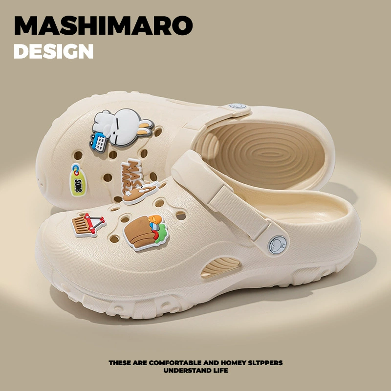 Хулиганские кроличьи пещерные туфли женские летние 2025 новые нескользящие пляжи Баотоу милые два носить холодные тапочки женские летние