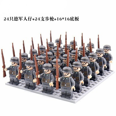 Cross-border new building blocks assembled building blocks man's uprising soldier's eight-way little doll puzzle man's 24-person package