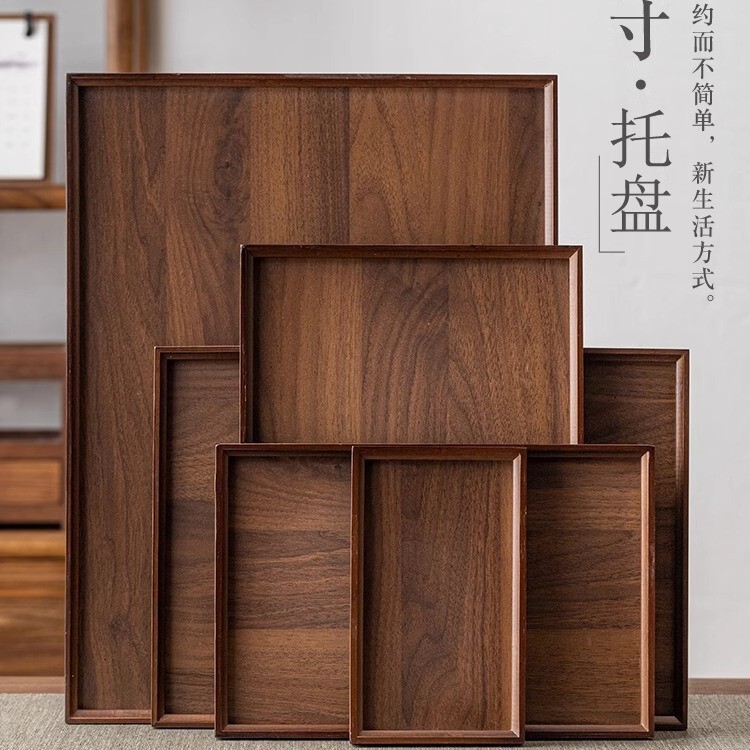 Bamboo Japanese-style Tray Living Room Tea Cup Water Cup Light Luxury Rattan Fruit Plate Household Rectangular Handler Tea Tray