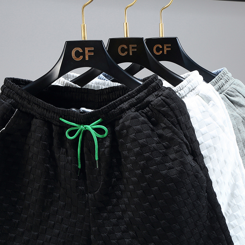 Short d'été pour couple, grand short tendance, pantalon de plage en soie glacée pour hommes, capris tricoté respirant, nouvelle collection 2023_voghion.com