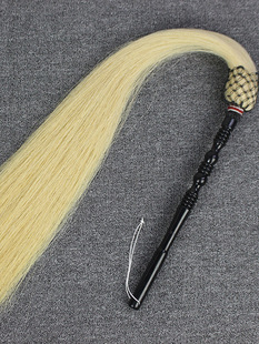 True ponytail Taiji Dust Flick Fly Flick Dancing Instrument Props Floating Dust Taoist Supplies Eunuch Buddha Dust Sweeping Duster Floating and Sinking