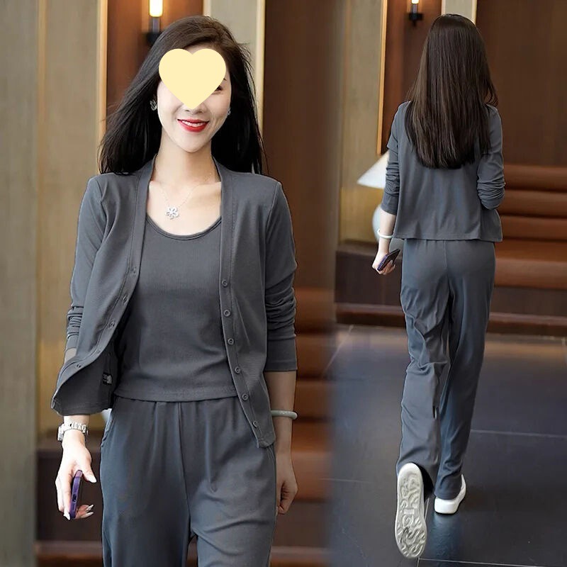 遮肚洋气休闲服百搭2025两件套妈妈装春秋季时尚运动服套装女新款|undefined
