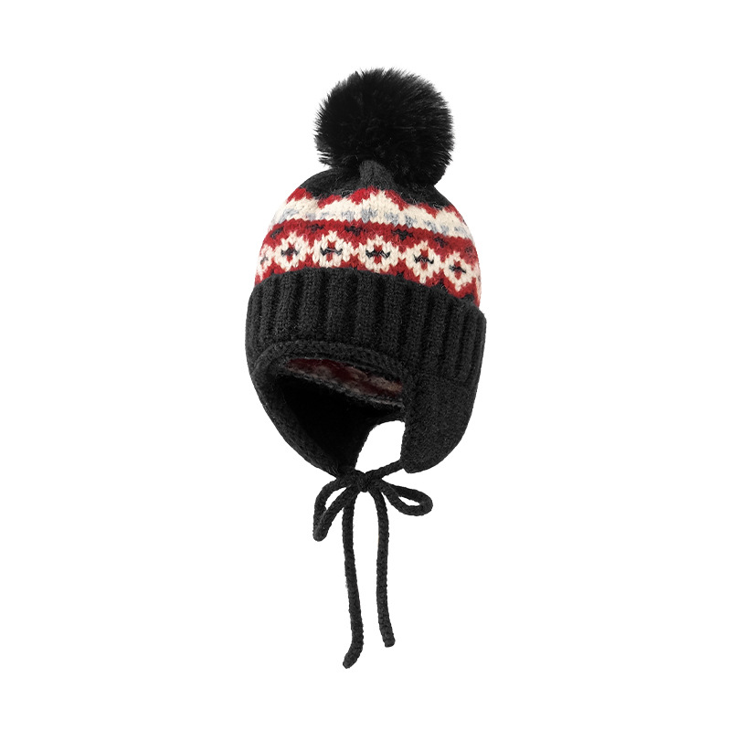 Fair Isle Vintage Dames, Herfst 2025 Nieuwe Stijl, Warm en Koudebestendig, Gehoorbescherming, Gebreide Lei Feng Muts voor de Winter_voghion.com