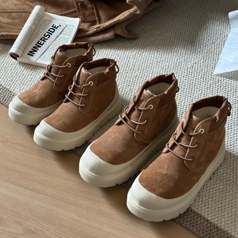 Henan Sangpo's New Wang Yibo's Same Style High-Top Wool Boots Tasman One-Leg Couple's Thick-Soled Lace-Up Snow Boots Henan Sangpo's New Wang Yibo's Same Style High-Top Wool Boots Tasman One-Leg Couple's Thick-Soled Lace-Up Snow Boots
