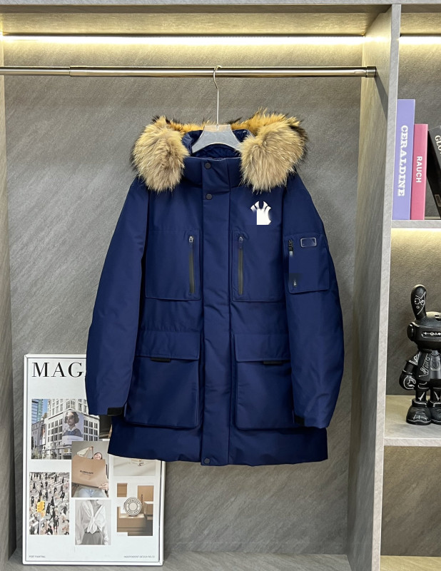 张凌赫同款MLB大毛领情侣中长款工装羽绒服5色宽松版批发私|undefined