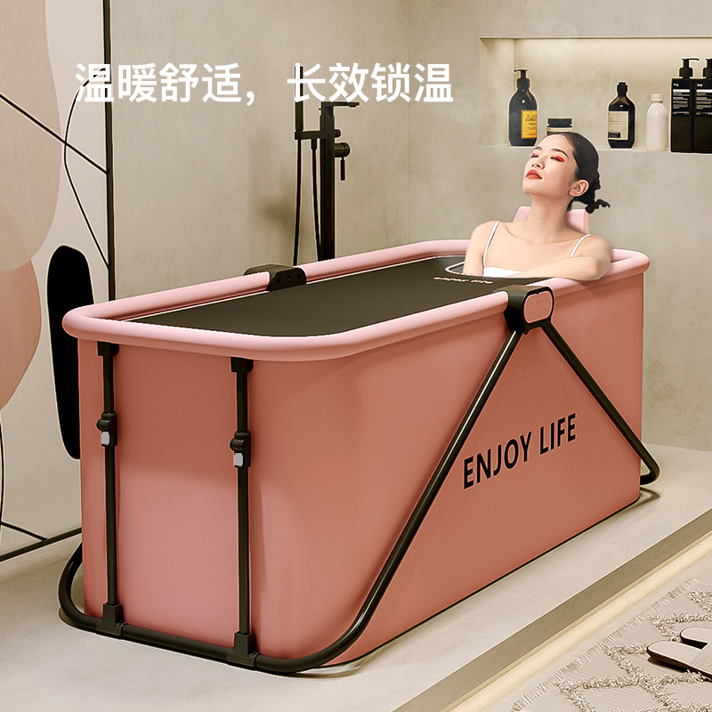 Folding Heated Bath Tub Adult Shower Tub Home Use Sit Bath Basin Full Body Bath Tub Hot Tub Spa Bathing Device